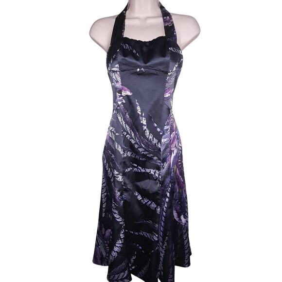 Roberto Cavalli Dresses & Skirts - Roberto Cavalli Just Cavalli 2017 Purple Bold Print Halter Dress 42